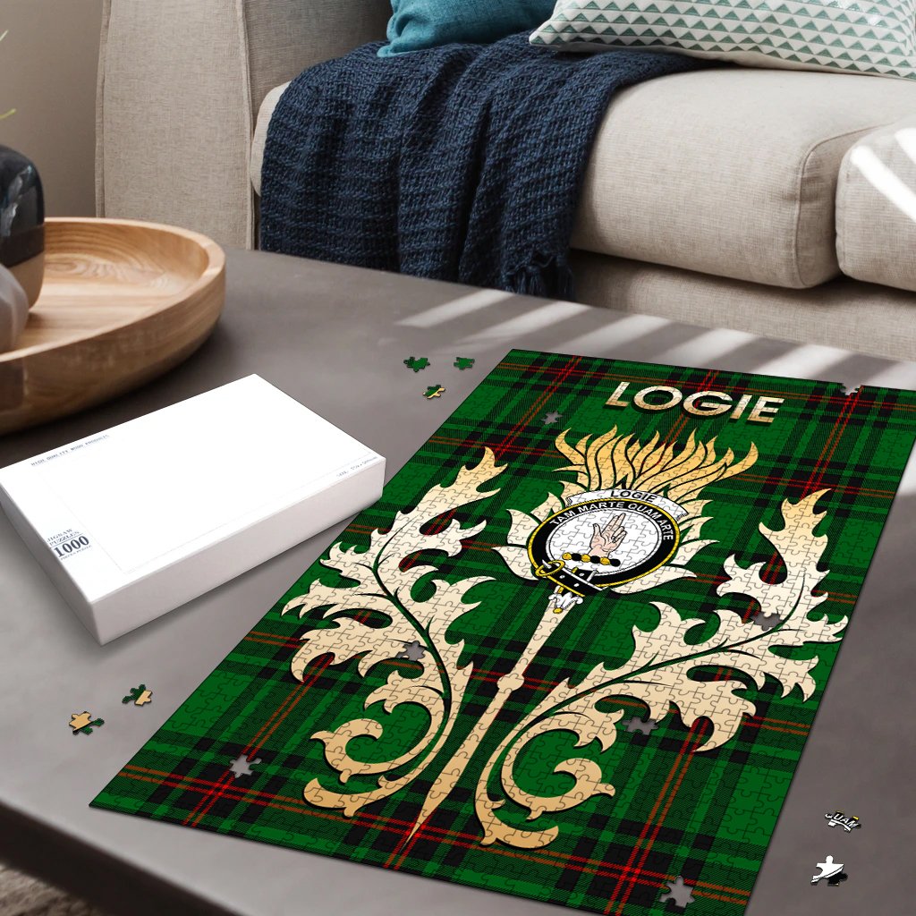 Logie Tartan Crest Thistle Jigsaw Puzzles