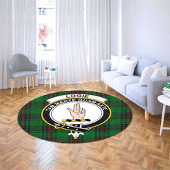 Logie Tartan Crest Round Rug