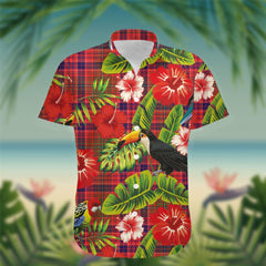 Lumsden Tartan Hawaiian Shirt Hibiscus, Coconut, Parrot, Pineapple - Tropical Garden Shirt