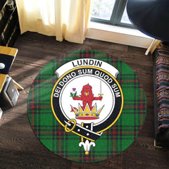 Lundin Tartan Crest Round Rug