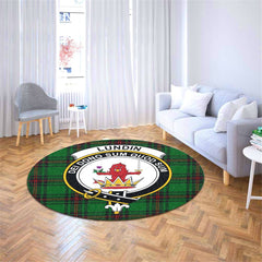 Lundin Tartan Crest Round Rug