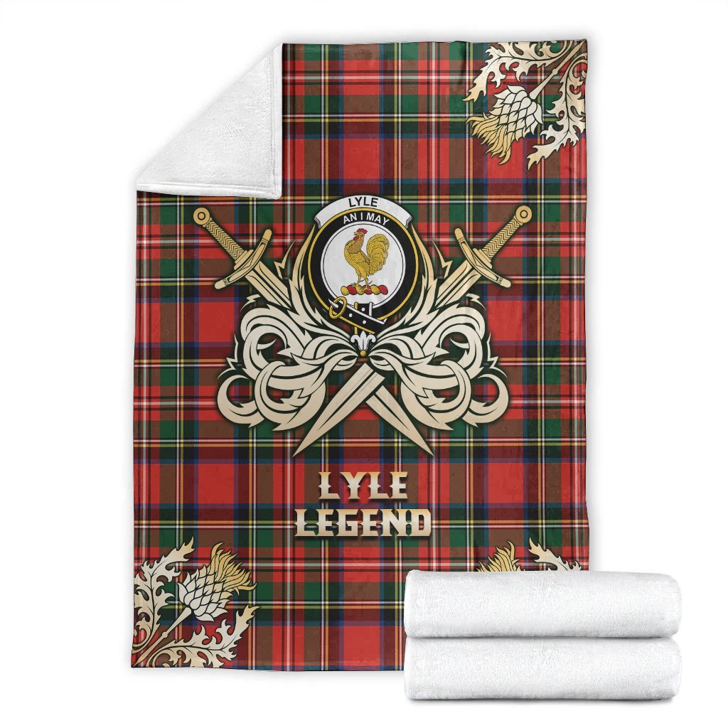 Lyle Tartan Gold Courage Symbol Blanket