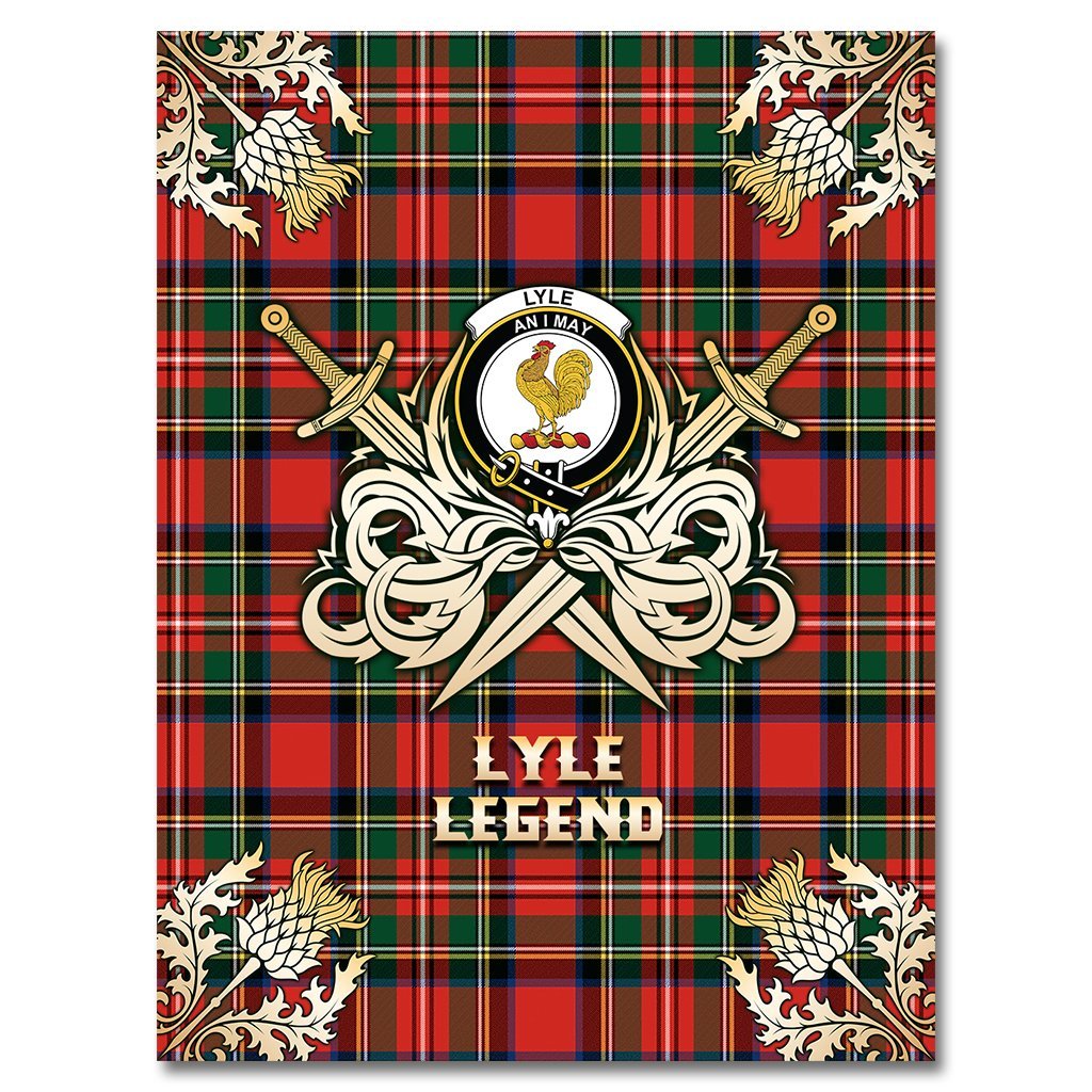 Lyle Tartan Gold Courage Symbol Blanket