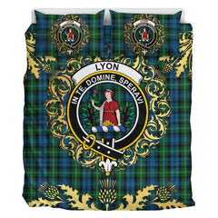 Lyon Tartan Crest Bedding Set - Golden Thistle Style