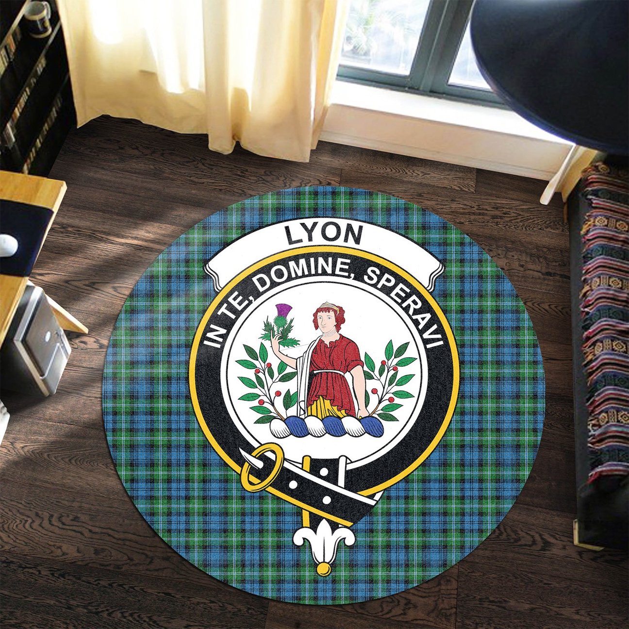 Lyon Tartan Crest Round Rug