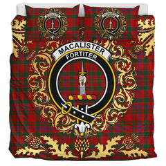 MacAlister Cockburn Tartan Crest Bedding Set - Golden Thistle Style