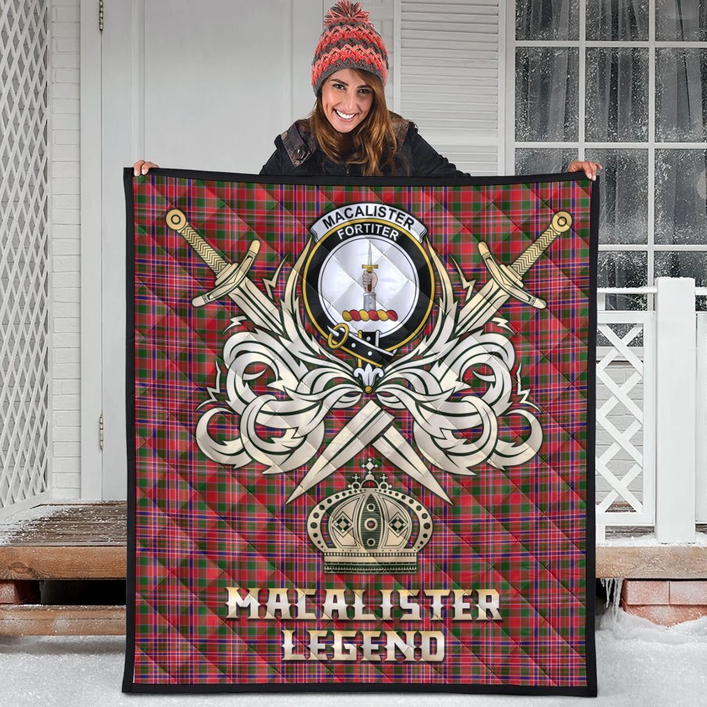 MacAlister Modern Tartan Crest Legend Gold Royal Premium Quilt