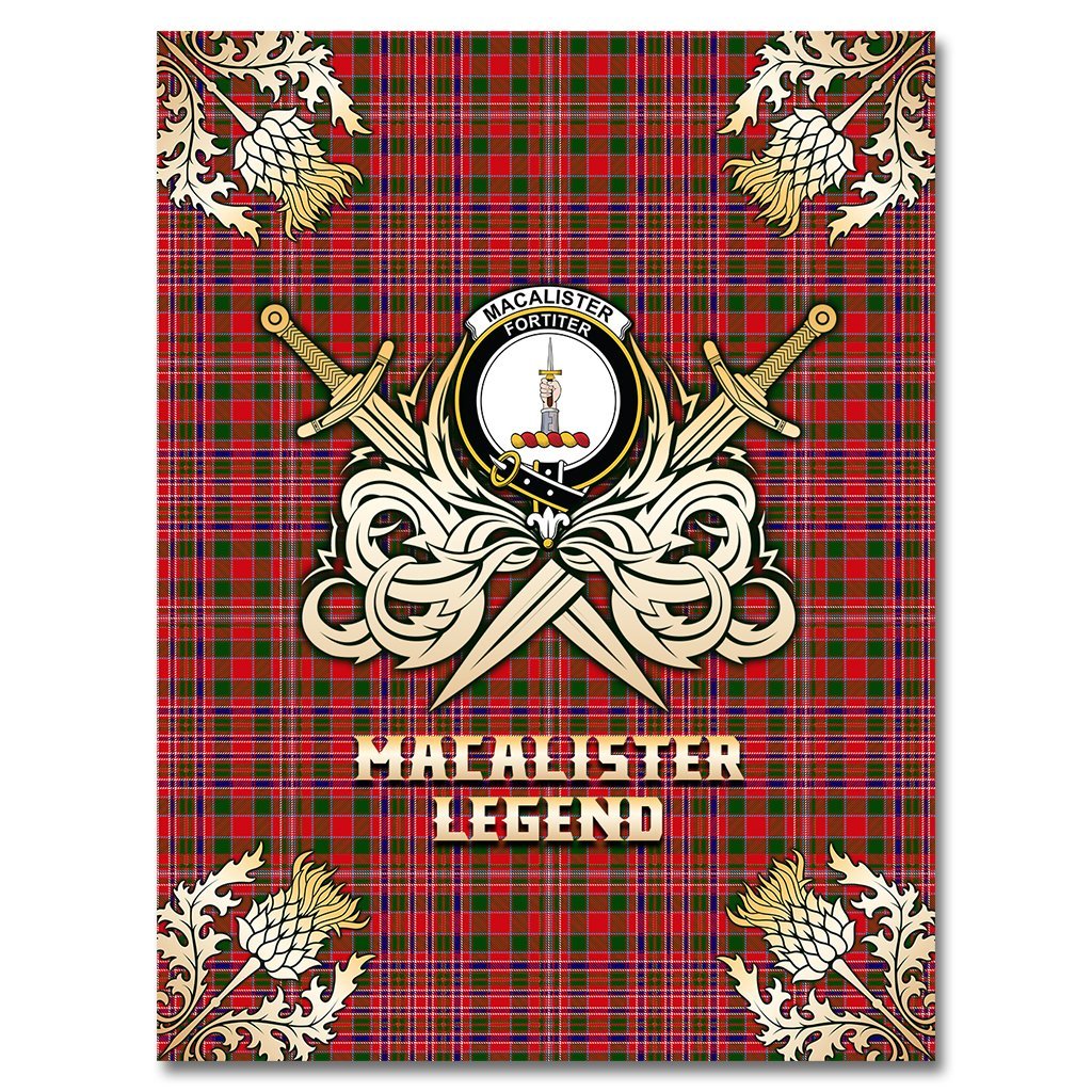 MacAlister Modern Tartan Gold Courage Symbol Blanket