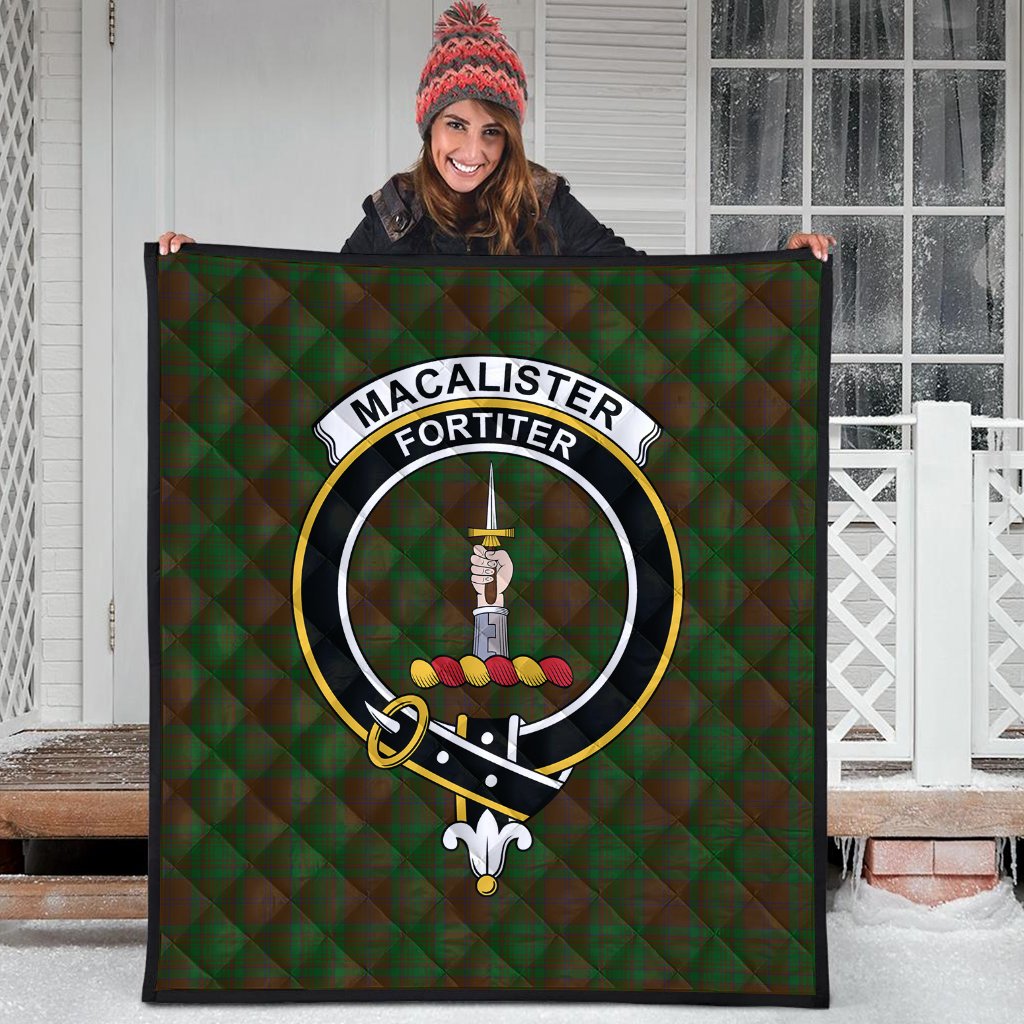 MacAlister of Glenbarr Hunting Tartan Crest Quilt