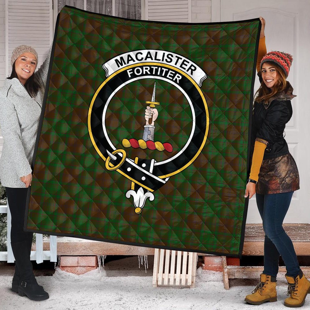MacAlister of Glenbarr Hunting Tartan Crest Quilt