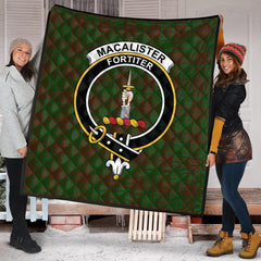 MacAlister of Glenbarr Hunting Tartan Crest Quilt