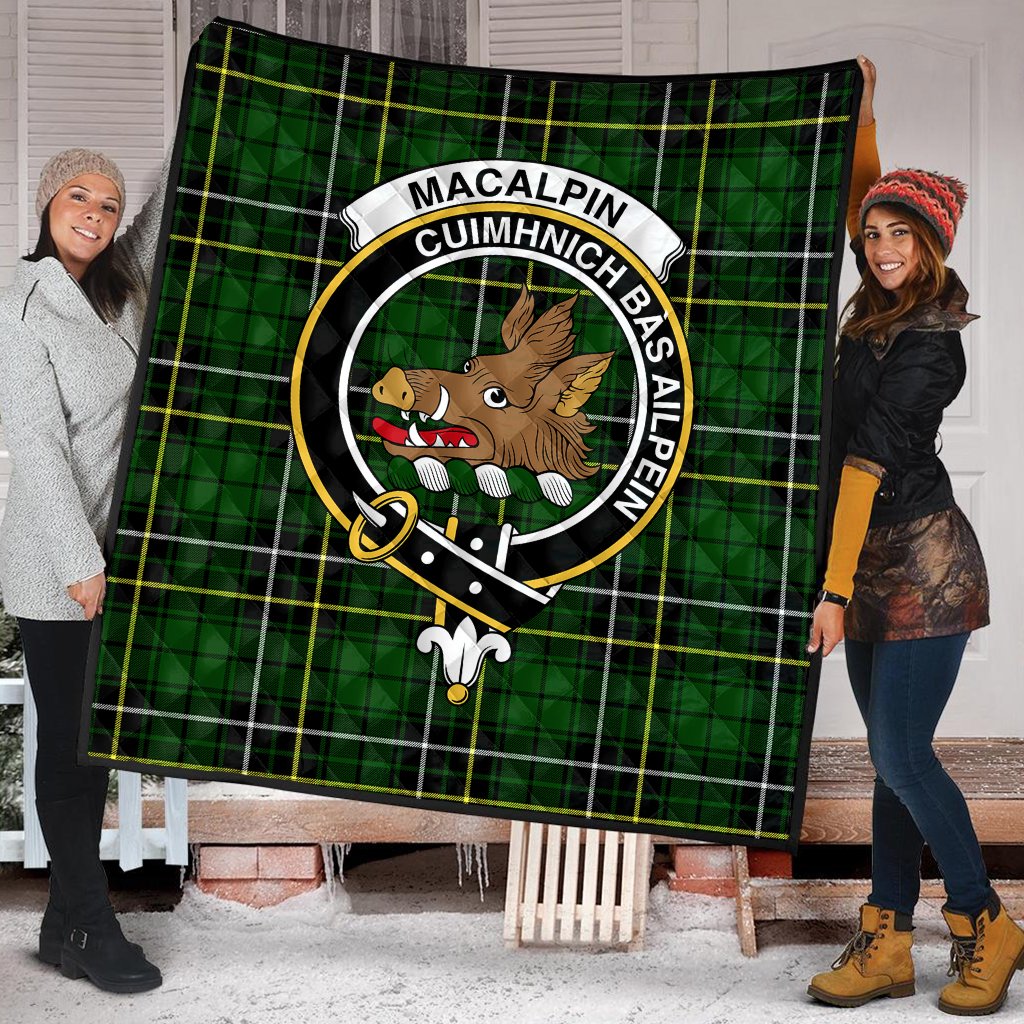MacAlpin (MacAlpine) Modern Tartan Crest Quilt