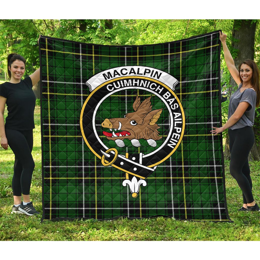 MacAlpin (MacAlpine) Modern Tartan Crest Quilt