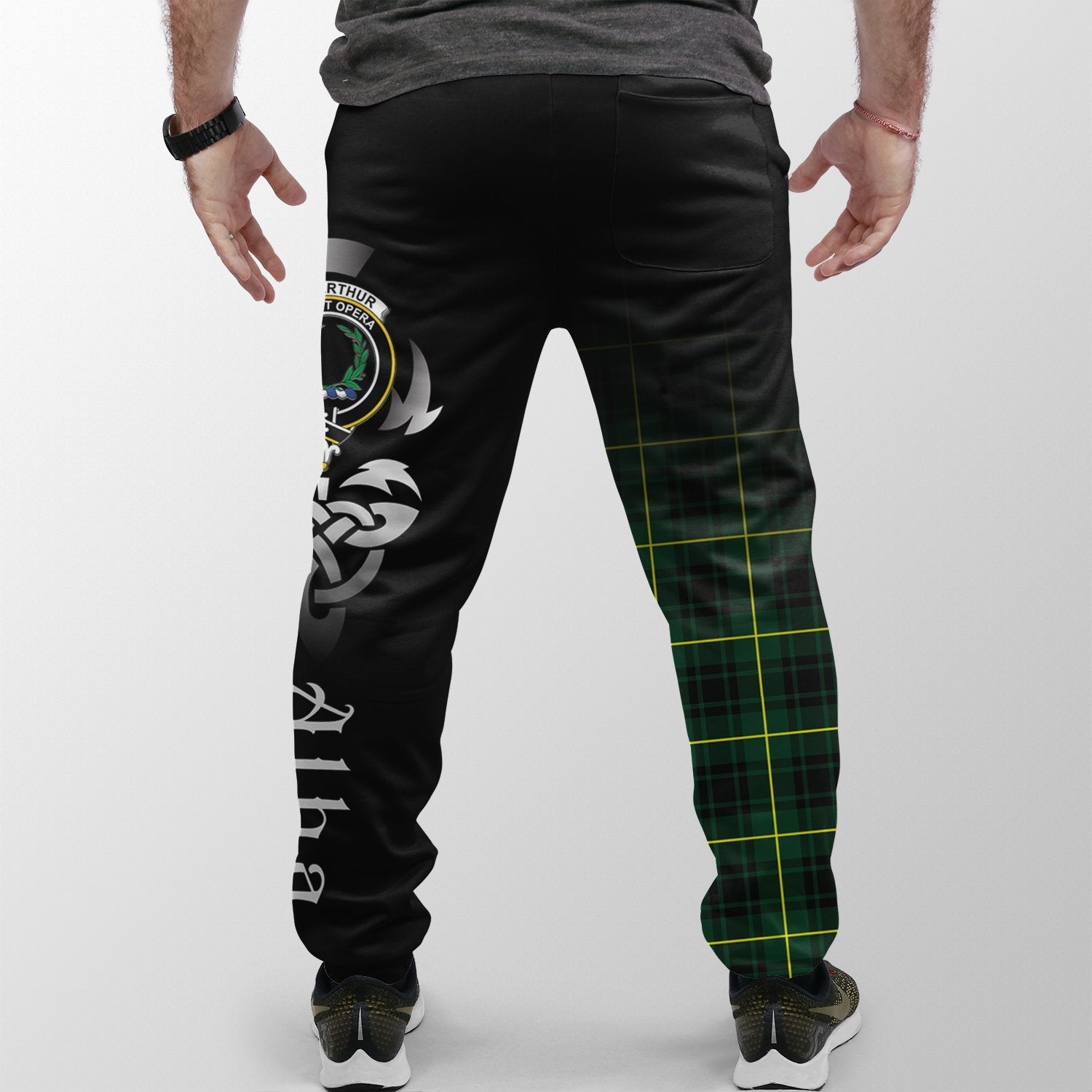 MacArthur Modern Tartan Crest Jogger Sweatpants - Alba Celtic Style