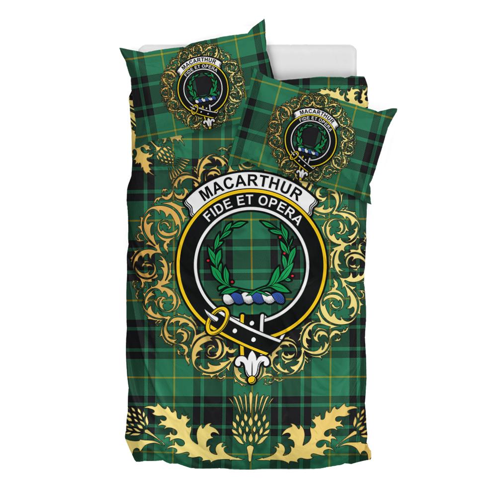 MacArthur Ancient Tartan Crest Bedding Set - Golden Thistle Style