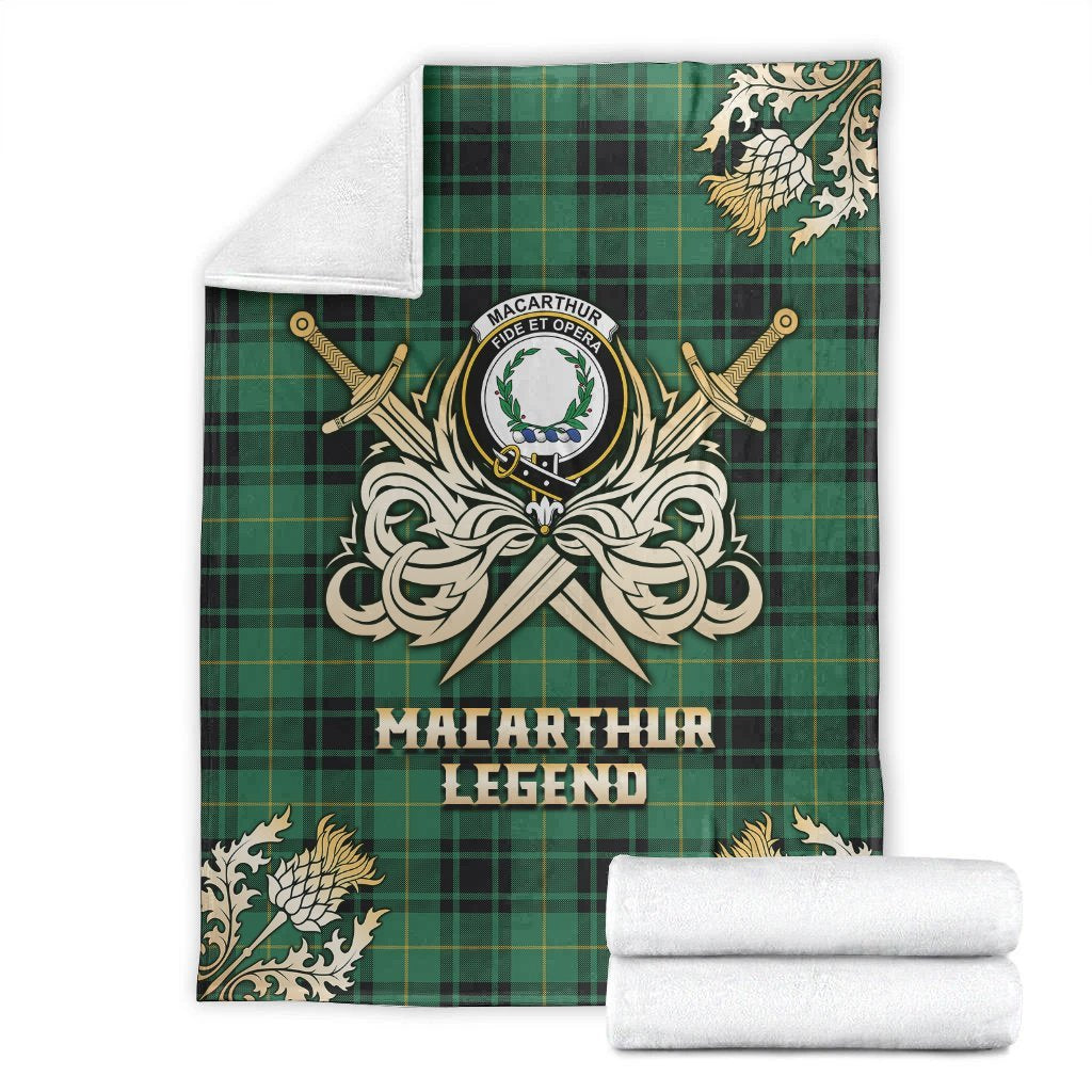 MacArthur Ancient Tartan Gold Courage Symbol Blanket