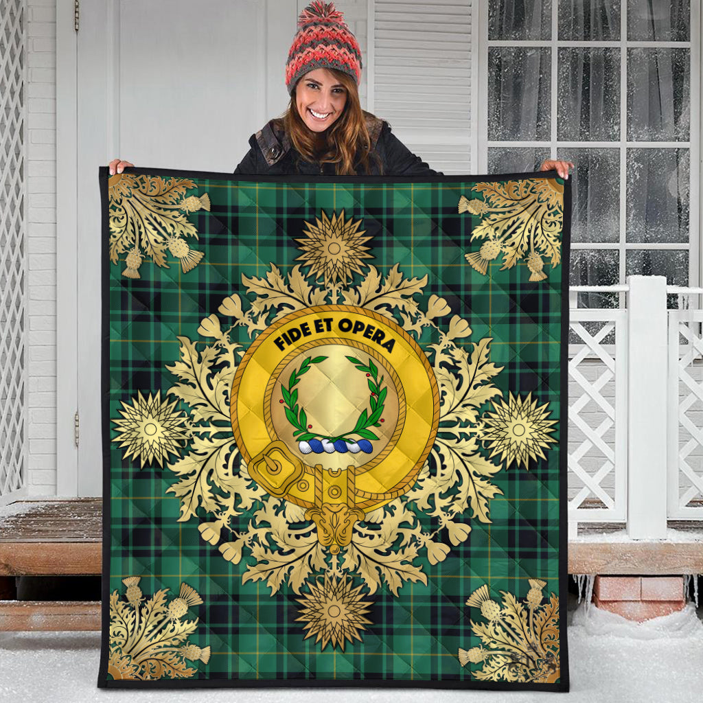 MacArthur Ancient Tartan Crest Premium Quilt - Gold Thistle Style
