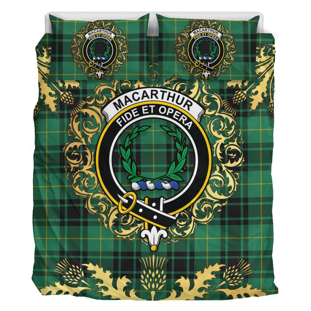 MacArthur Ancient Tartan Crest Bedding Set - Golden Thistle Style