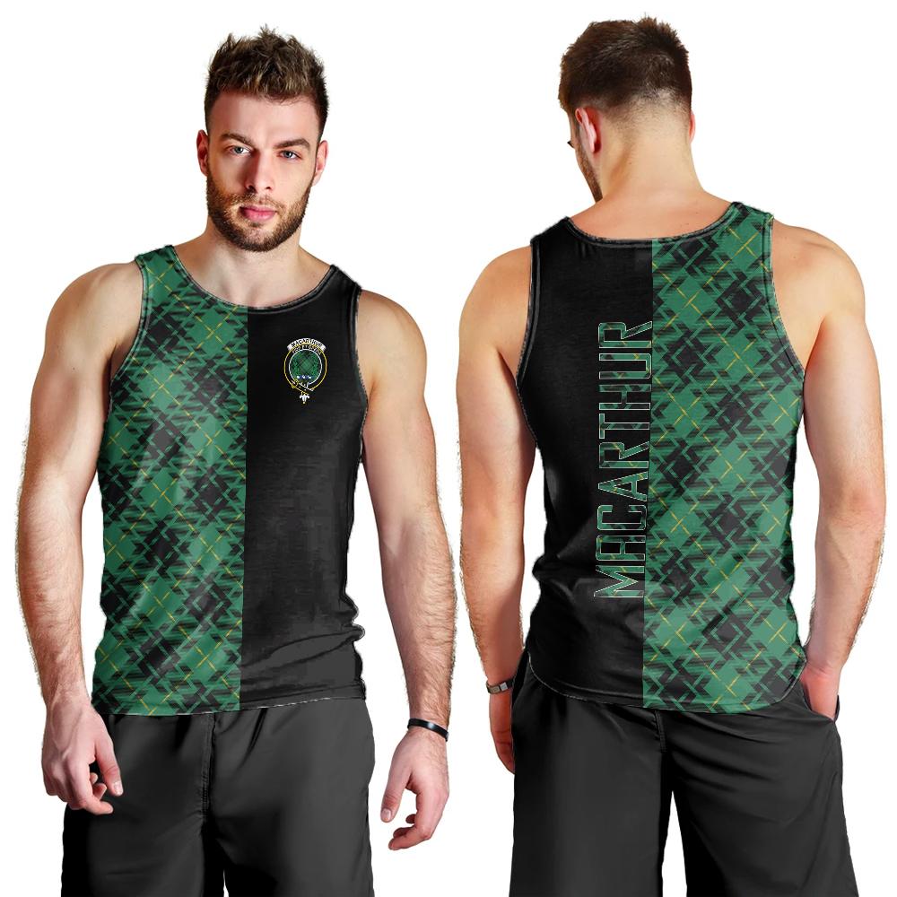 MacArthur Ancient Tartan Crest Men's Tank Top - Cross Style