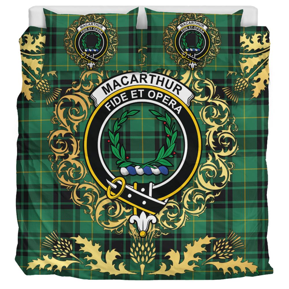 MacArthur Ancient Tartan Crest Bedding Set - Golden Thistle Style