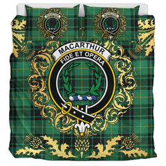 MacArthur Ancient Tartan Crest Bedding Set - Golden Thistle Style