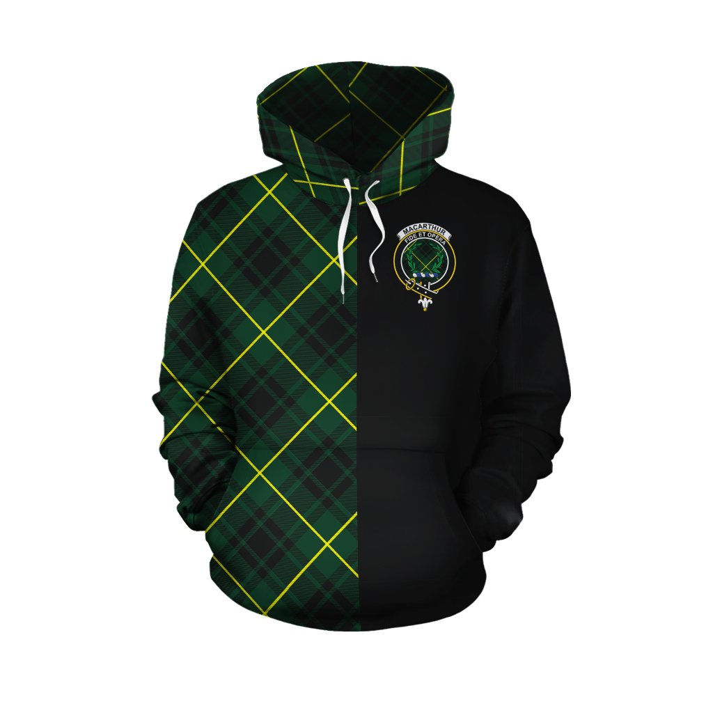 MacArthur Modern Tartan Hoodie Half of Me - Cross Style