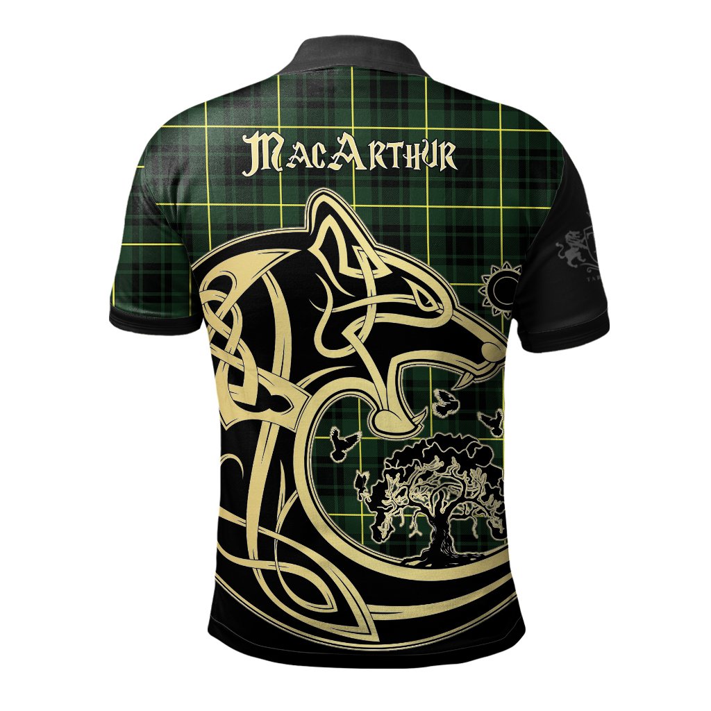MacArthur Modern Tartan Polo Shirt Viking Wolf