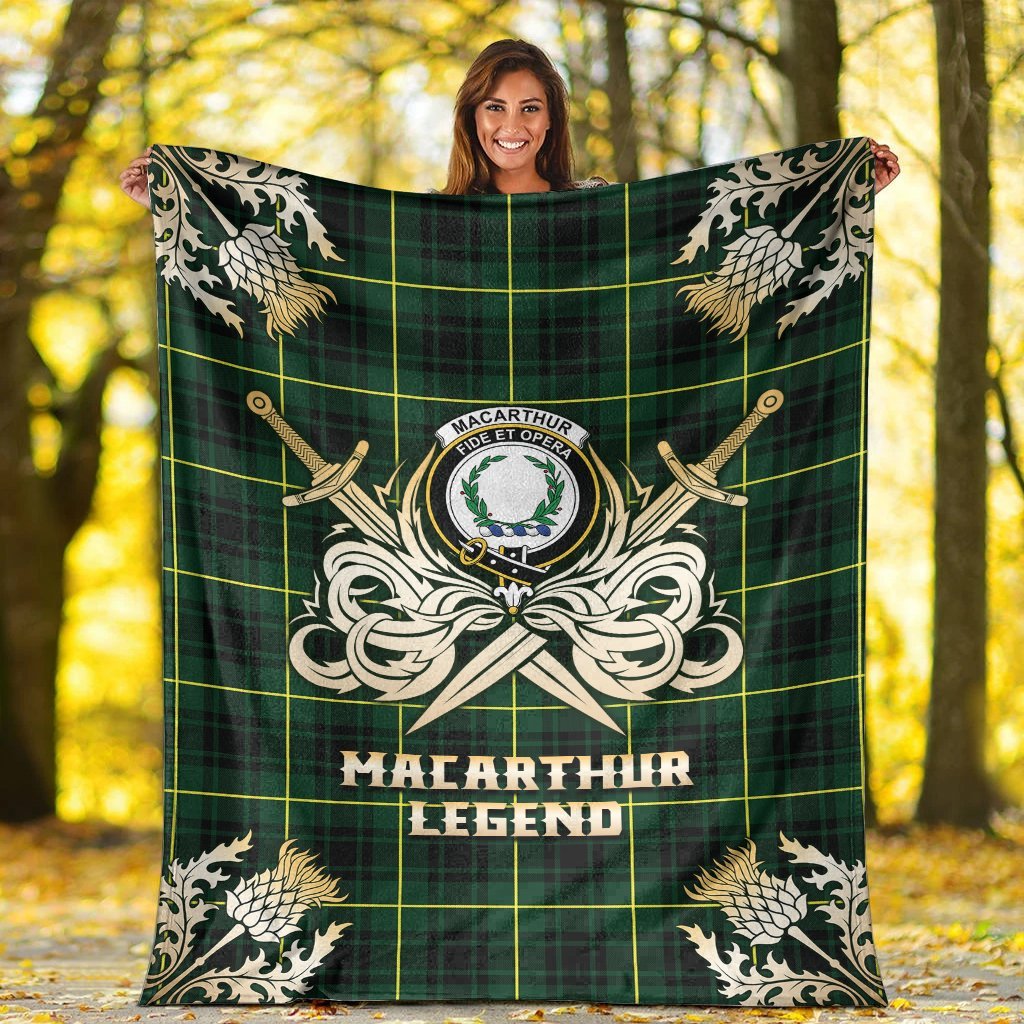 MacArthur Modern Tartan Gold Courage Symbol Blanket