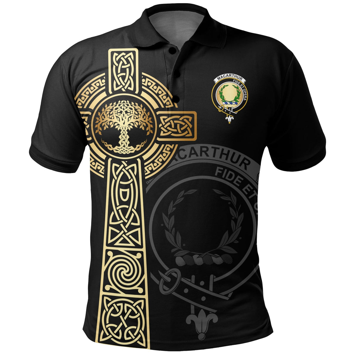 MacArthur (or Arthur) Clan Unisex Polo Shirt - Celtic Tree Of Life