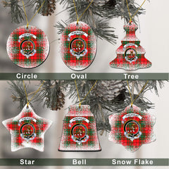 MacAulay Tartan Christmas Ceramic Ornament - Snow Style