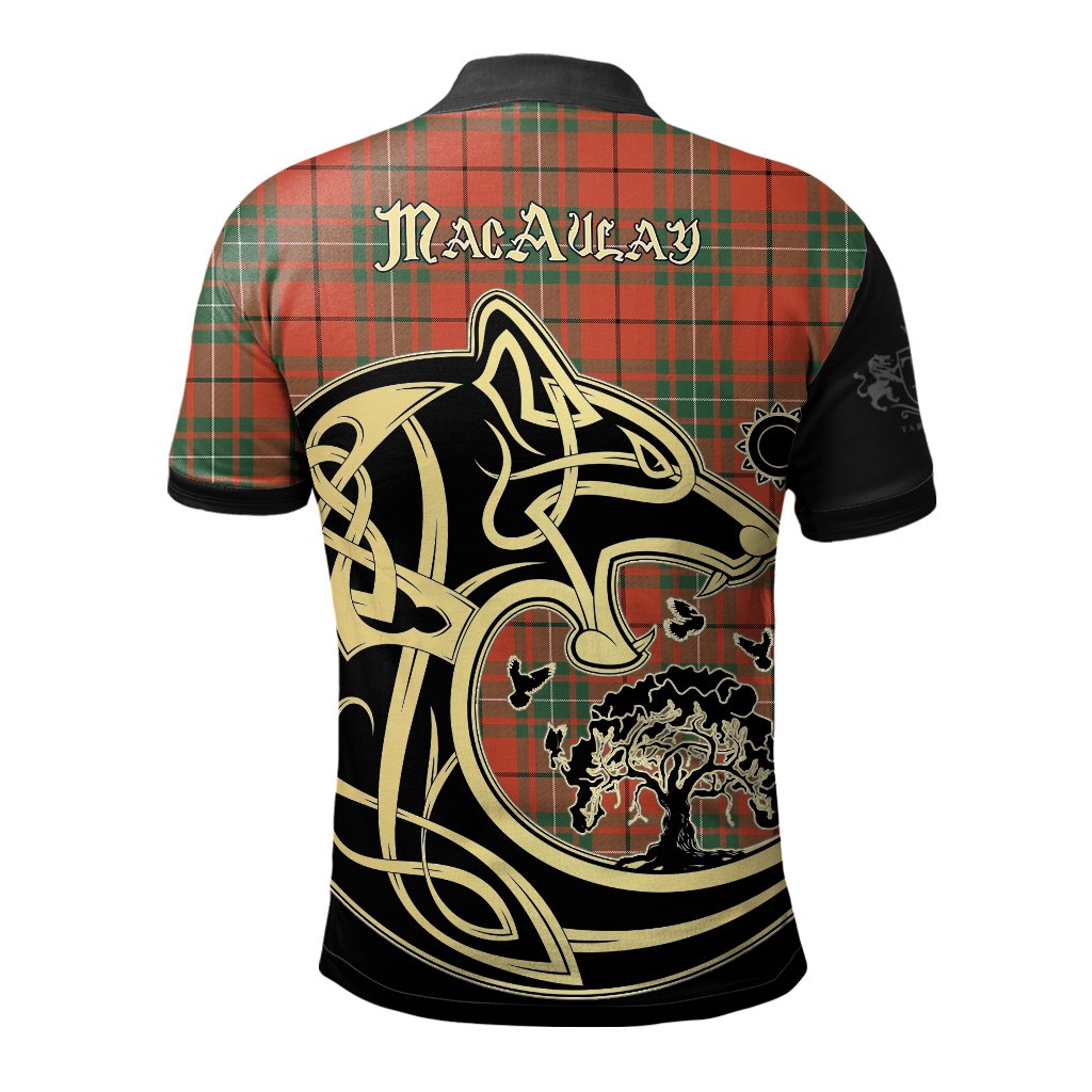 MacAulay Ancient Tartan Polo Shirt Viking Wolf