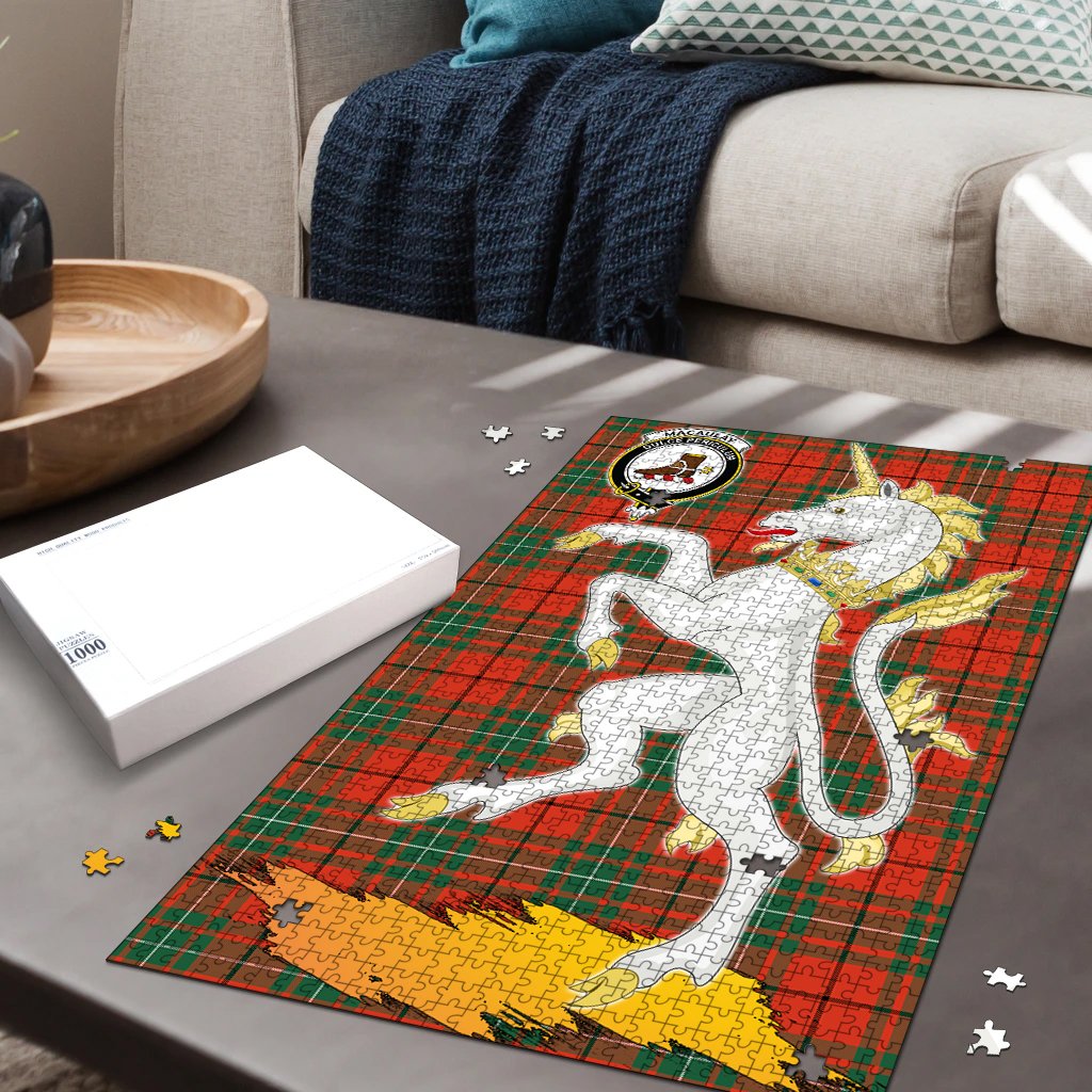 MacAulay Ancient Tartan Crest Unicorn Scotland Jigsaw Puzzles