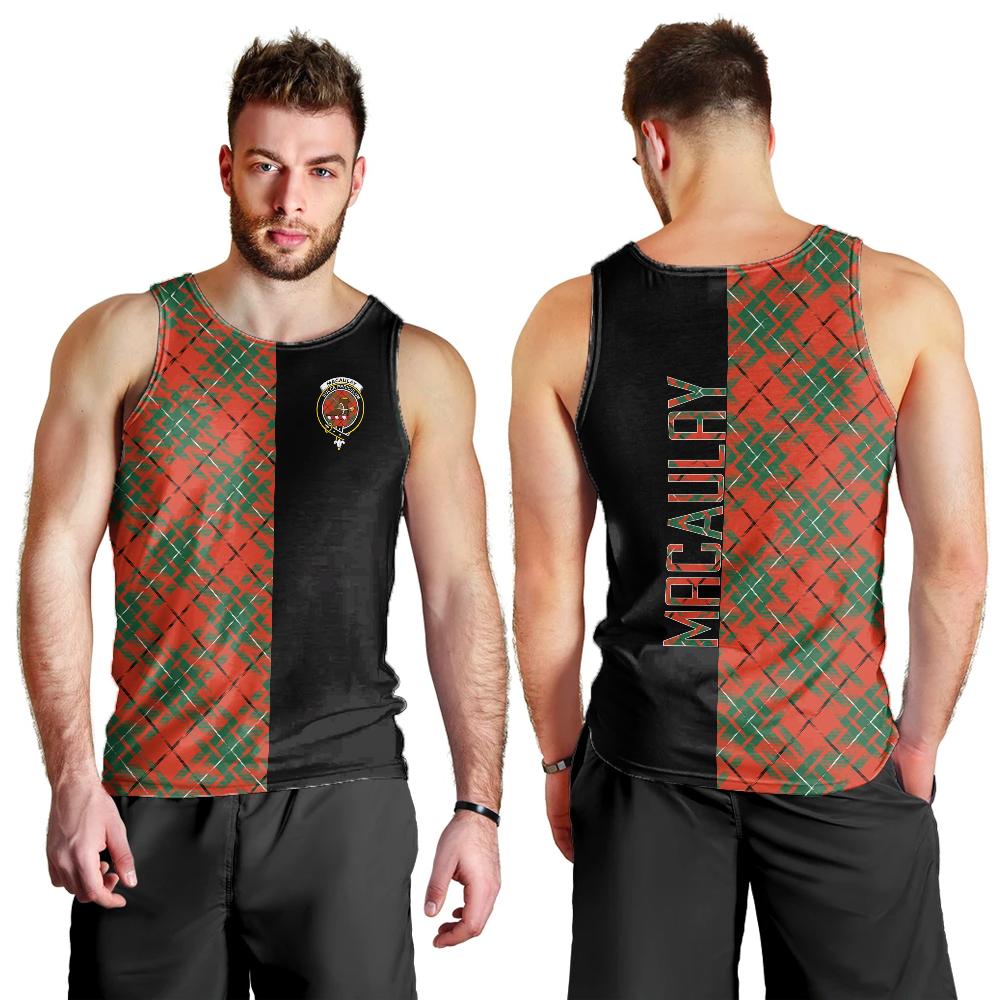 MacAulay Ancient Tartan Crest Men's Tank Top - Cross Style