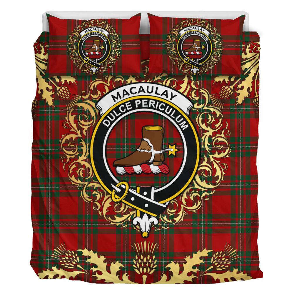 MacAulay MacGregor Tartan Crest Bedding Set - Golden Thistle Style
