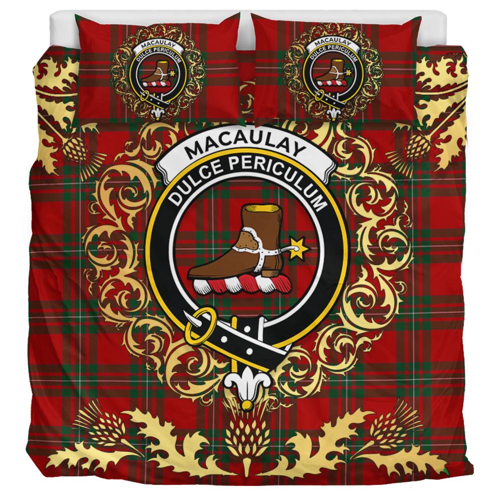 MacAulay MacGregor Tartan Crest Bedding Set - Golden Thistle Style
