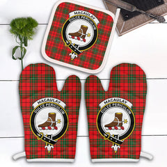 MacAulay Modern Tartan Crest Oven Mitt And Pot Holder (2 Oven Mitts + 1 Pot Holder)