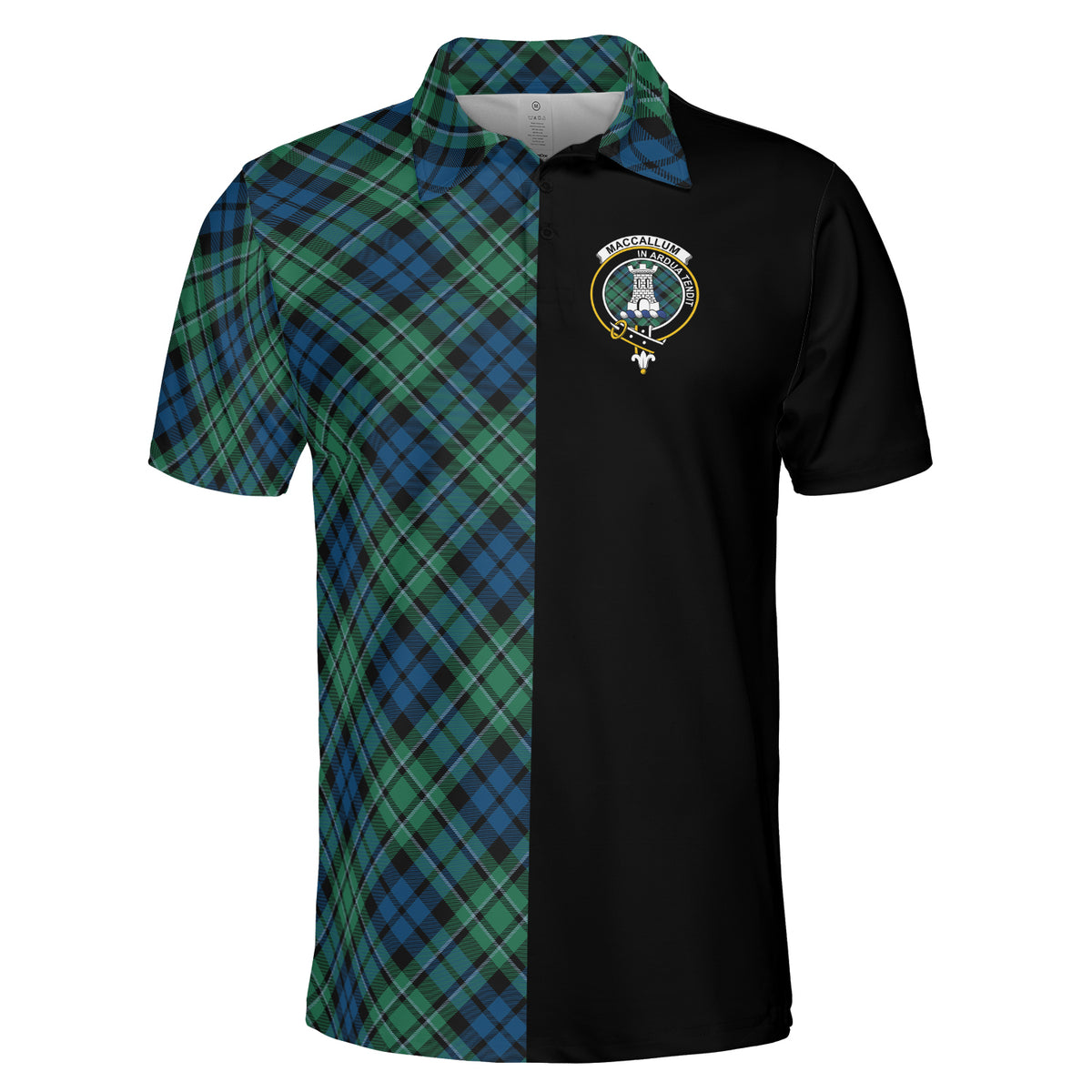MacCallum Ancient Tartan Polo Shirt Half of Me - Cross Style
