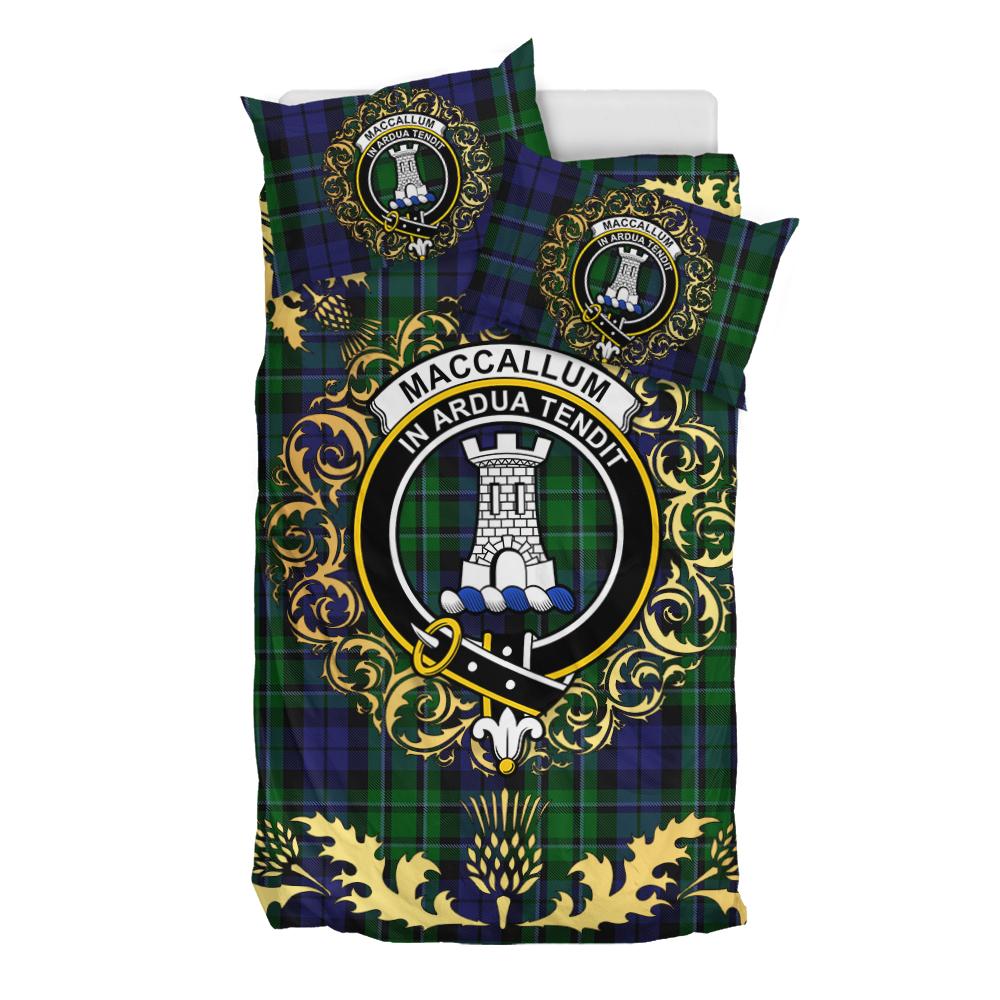 MacCallum Tartan Crest Bedding Set - Golden Thistle Style