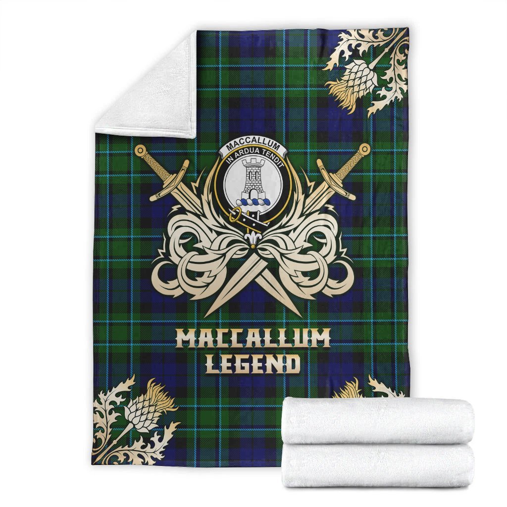 MacCallum Modern Tartan Gold Courage Symbol Blanket