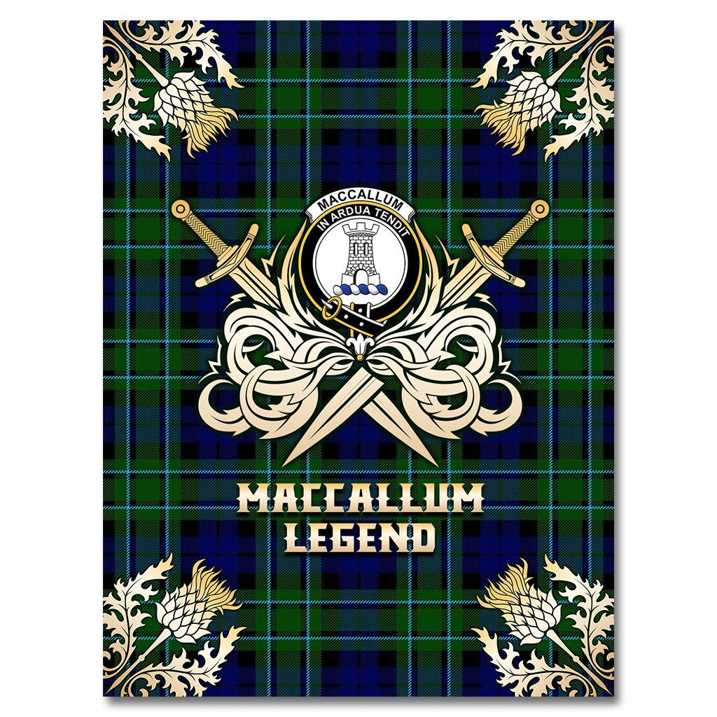 MacCallum Modern Tartan Gold Courage Symbol Blanket