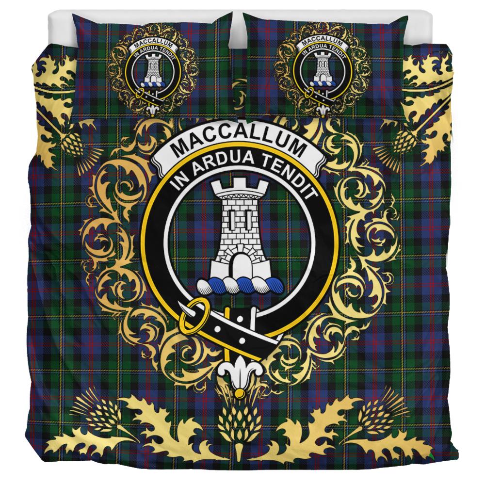 MacCallum (Malcolm) 02 Tartan Crest Bedding Set - Golden Thistle Style