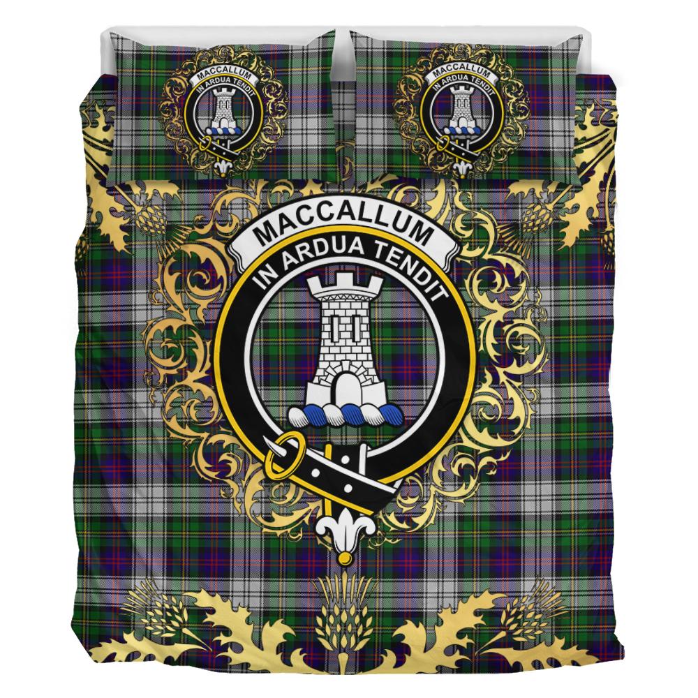 MacCallum (Malcolm) Dress 01 Tartan Crest Bedding Set - Golden Thistle Style