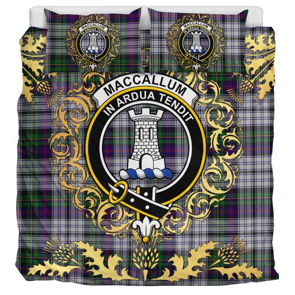 MacCallum (Malcolm) Dress 02 Tartan Crest Bedding Set - Golden Thistle Style
