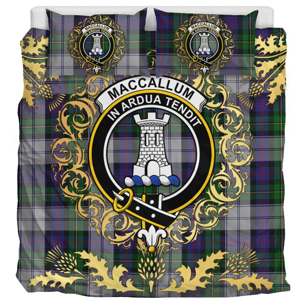 MacCallum (Malcolm) Dress 03 Tartan Crest Bedding Set - Golden Thistle Style