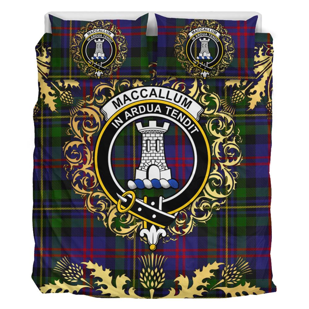 MacCallum of Berwick Tartan Crest Bedding Set - Golden Thistle Style