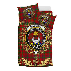 MacColl 01 Tartan Crest Bedding Set - Golden Thistle Style