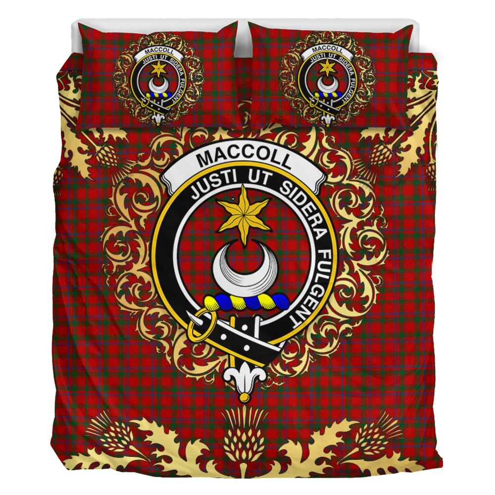 MacColl 03 Tartan Crest Bedding Set - Golden Thistle Style