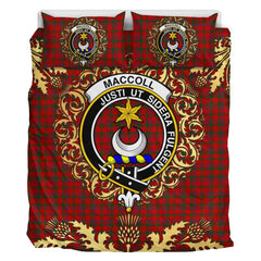 MacColl 03 Tartan Crest Bedding Set - Golden Thistle Style
