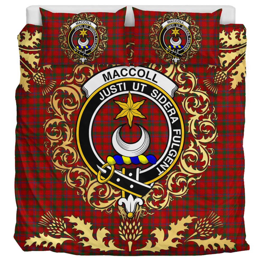 MacColl 03 Tartan Crest Bedding Set - Golden Thistle Style