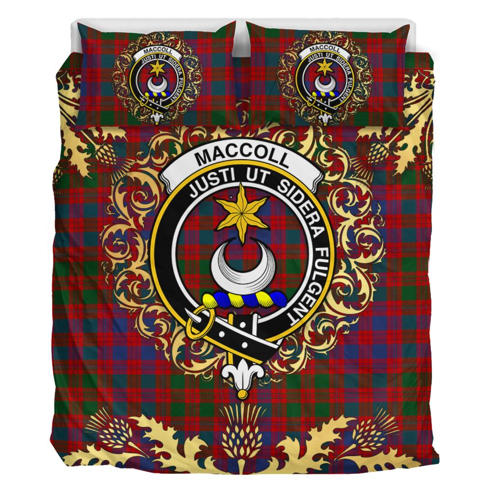 MacColl Ancient Tartan Crest Bedding Set - Golden Thistle Style